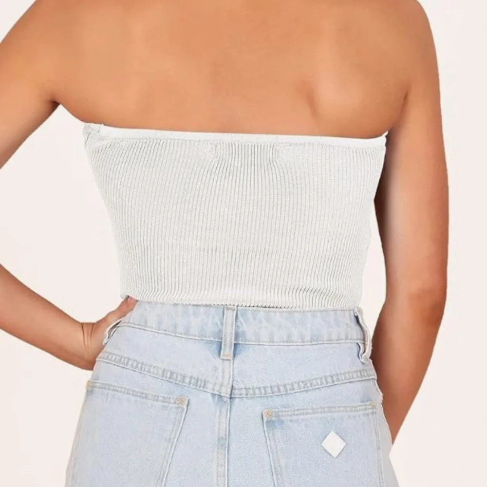 Elegant Cream Strapless Top - Picture 2 of 2